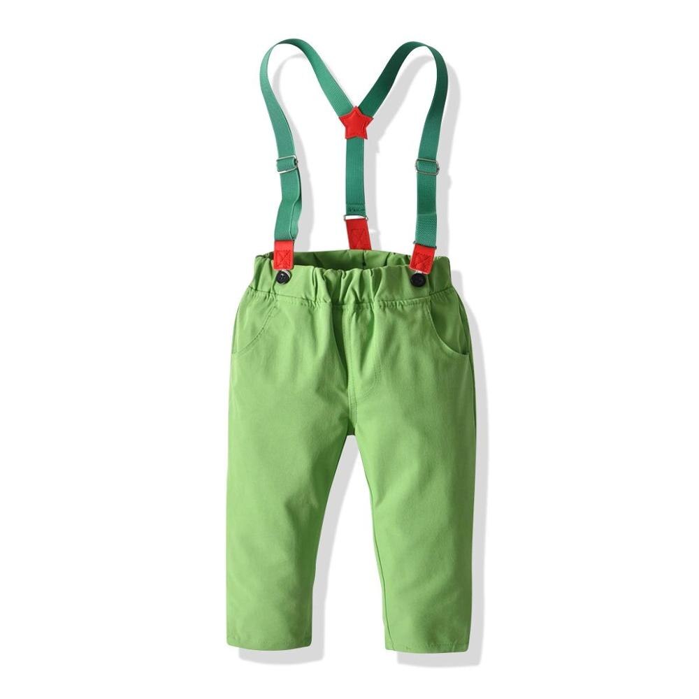 Festiwal chłopcy oficjalne garnitury dziecięce ślubne zestawy imprezowe dżentelmen koszule w paski + spodnie na szelkach stroje ubranie dla dzieci