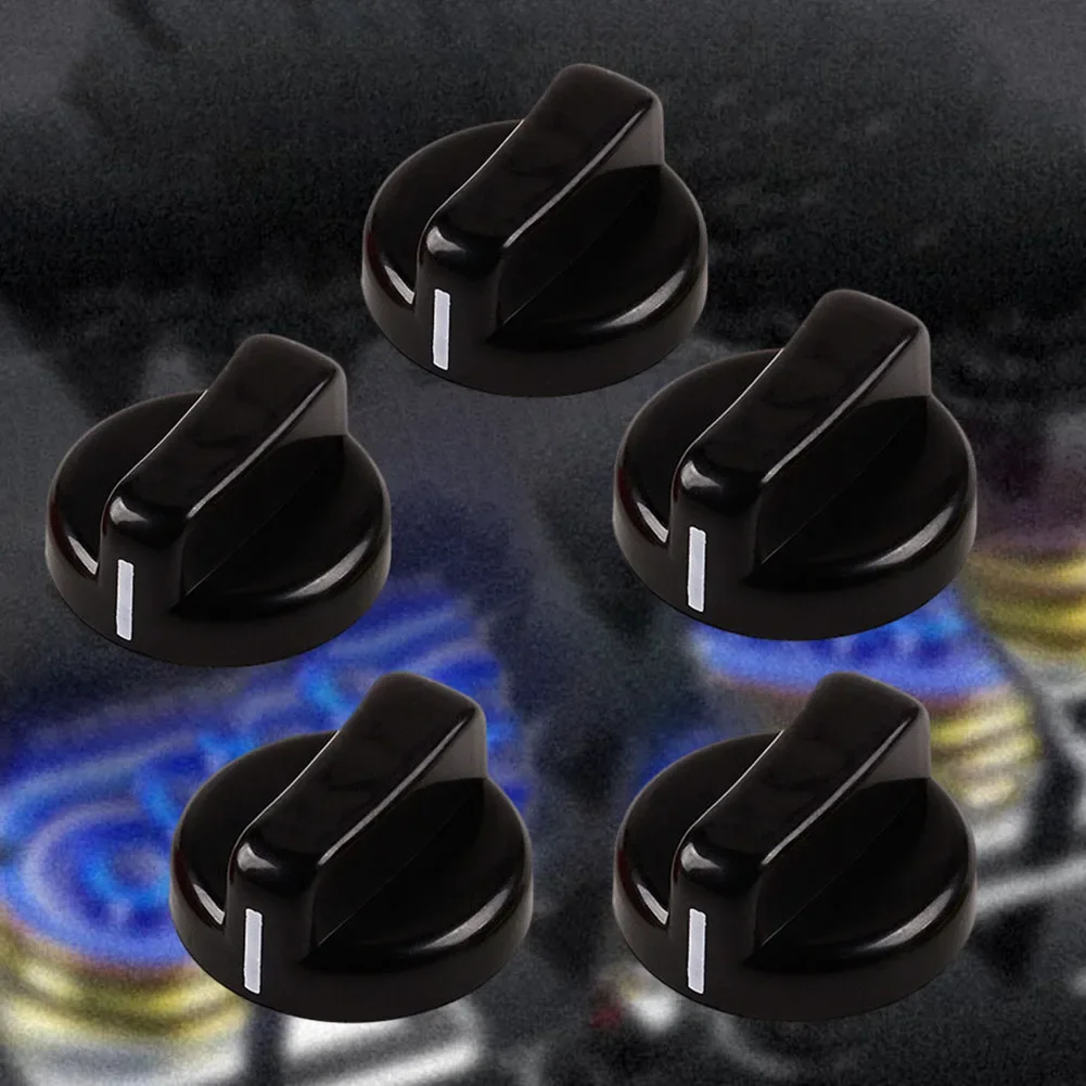 5 stks 8mm Vervanging Schakelaar Knop Gasfornuis Bedieningsknop Plastic Knop Algemeen Bereik Oven Knop Fornuis Kookplaat knop Voor Tafelmodel Brander