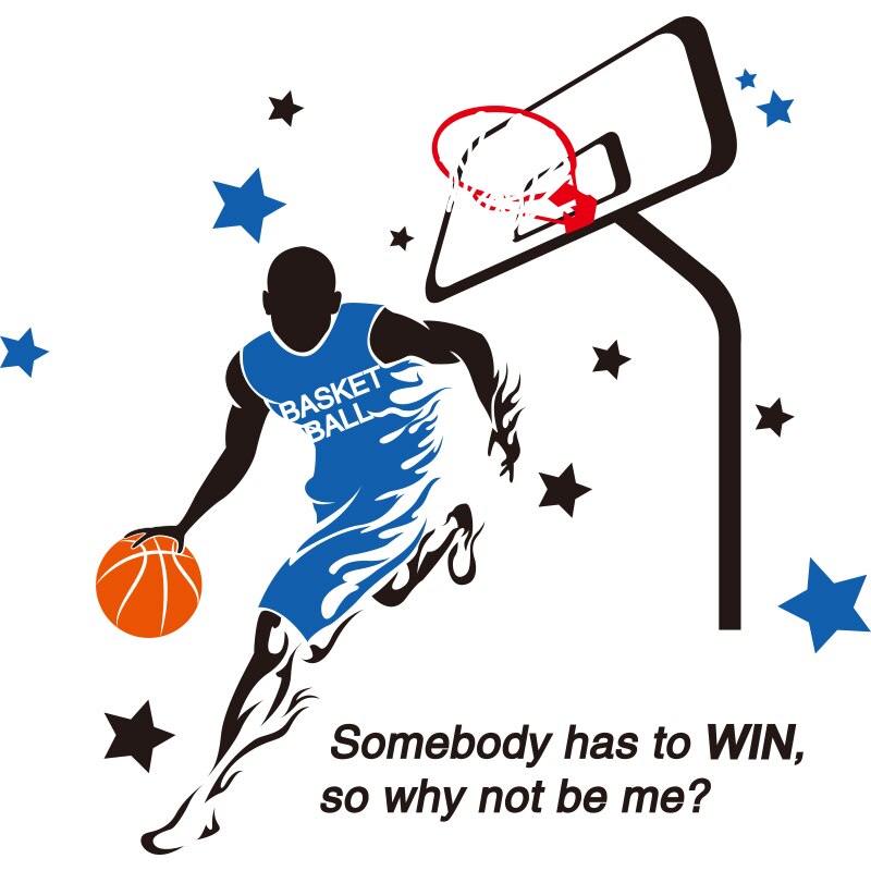 Basketbal Speler Muur Sticker Diy Kroonluchter Lichten Muur Decor Decals Voor Woonkamer Kinderen Kamers Tiener Slaapkamer Home Decoratie