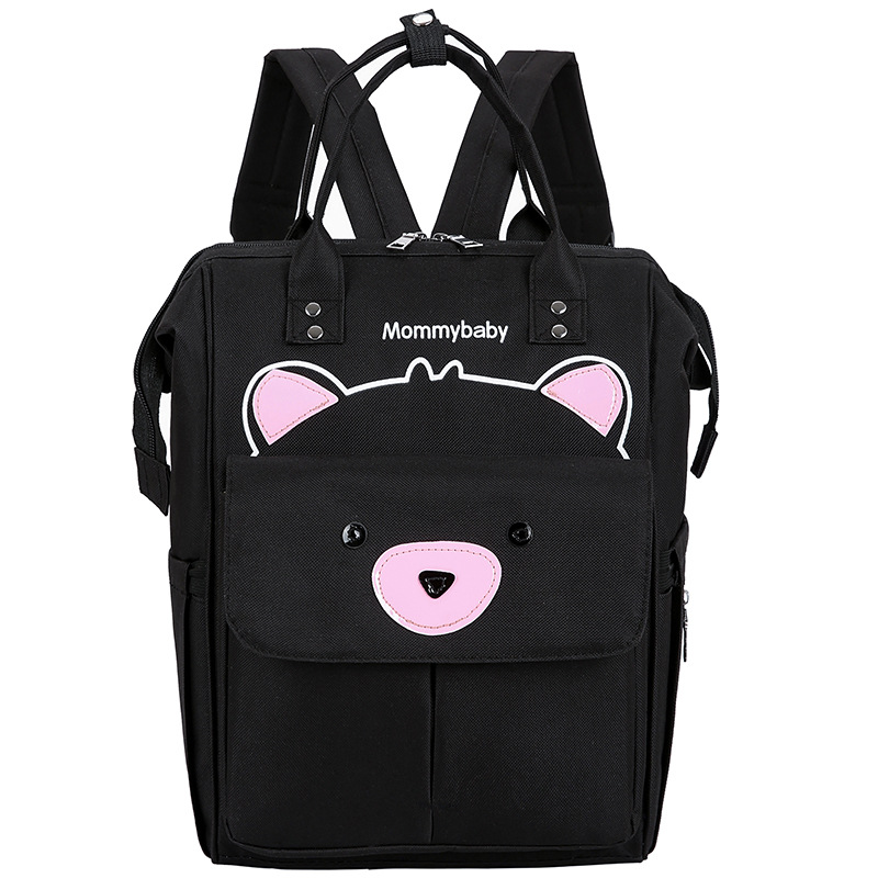 Luiertas Multifunctionele Grote Volume Moeder Moederschap Pakket-Stijl Women's Bag Zwangere Vrouwen Reizen Schouder mother 'S Ba: Cute Bear Black And White with Pattern