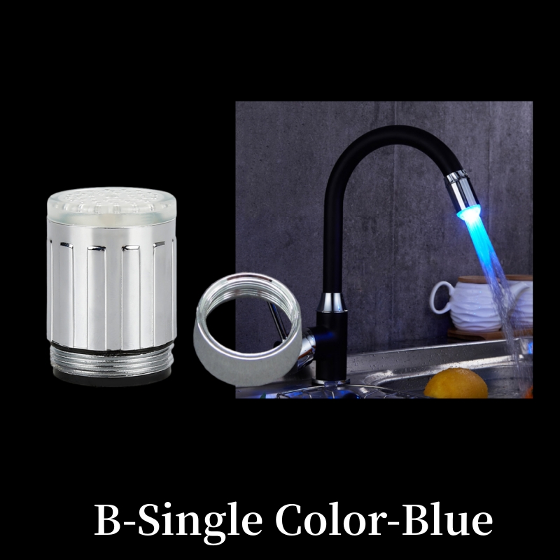 7-Farben-Wasserhahn-Licht mit wechselnder Temperatur, LED-Wasserhahn-Licht mit Adapter, Farbwechsel-Wasserhahn, Küche, Badezimmer, Zubehör