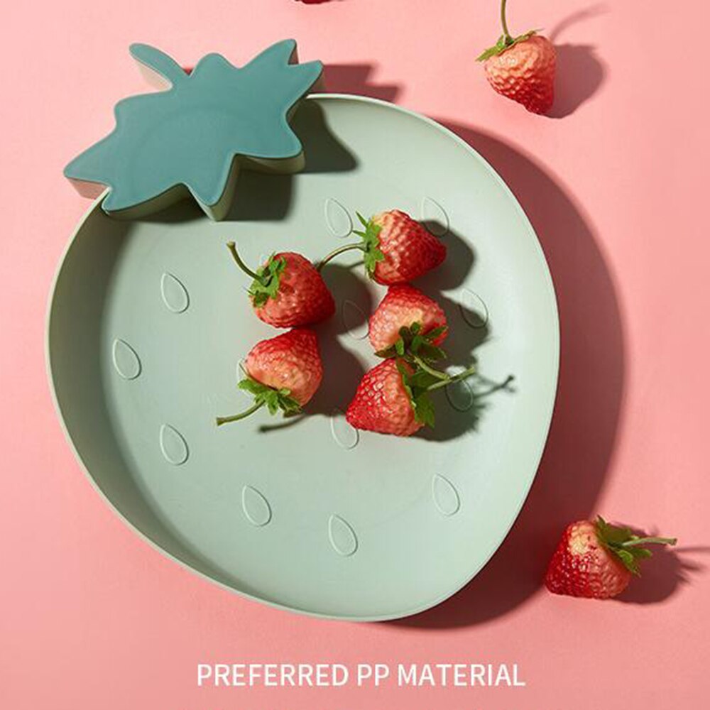 W kształcie truskawki owoce taca gastronomiczna 21*27CM salon na cukierki przekąnarty talerz suchy talerz z tworzywa sztucznego prosty deser talerz robić serwowania