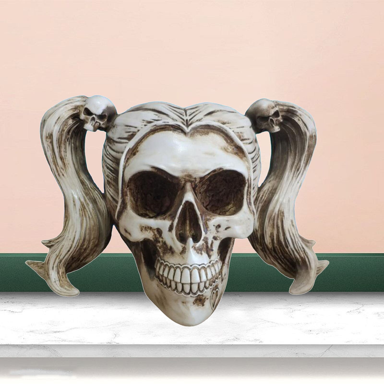 1:1 Life Size Female Skull Statue Decorative Anatomy Teaching Aids Resin for Party