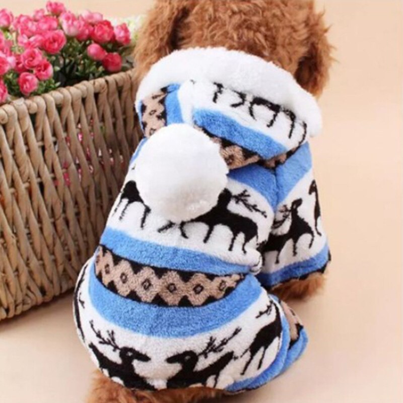 Pet Dog Warm Clothes Puppy Jumpsuit Hoodie Coat Doggy Apparel Keep Warm Dog Clothes Pet Clothes Hoodie Coral Hair