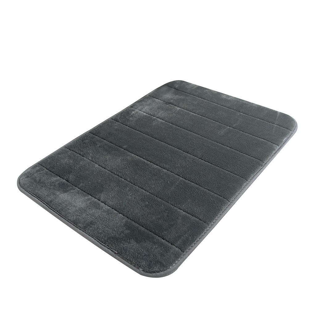 Badmat Badkamer Antislip Tapijt Absorberende Soft Memory Foam Mat Bad Badkamer Slaapkamer Vloer Douche Rug Decor Coral Fleece matten: Gray