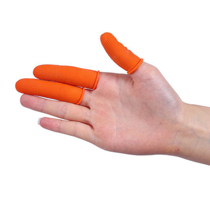 100 stk/parti praktiske engangs latex finger tremmesenge anti-skrid antistatisk latex fingerspids fingre gummibetræk.