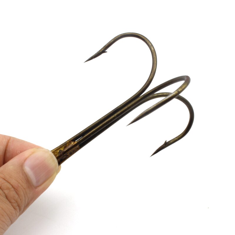Anzuelo triple de tres anclajes sin plumas, anzuelo de púas desnudo, aparejos de pesca de Lucio, 20 piezas, 12/0, 14/0