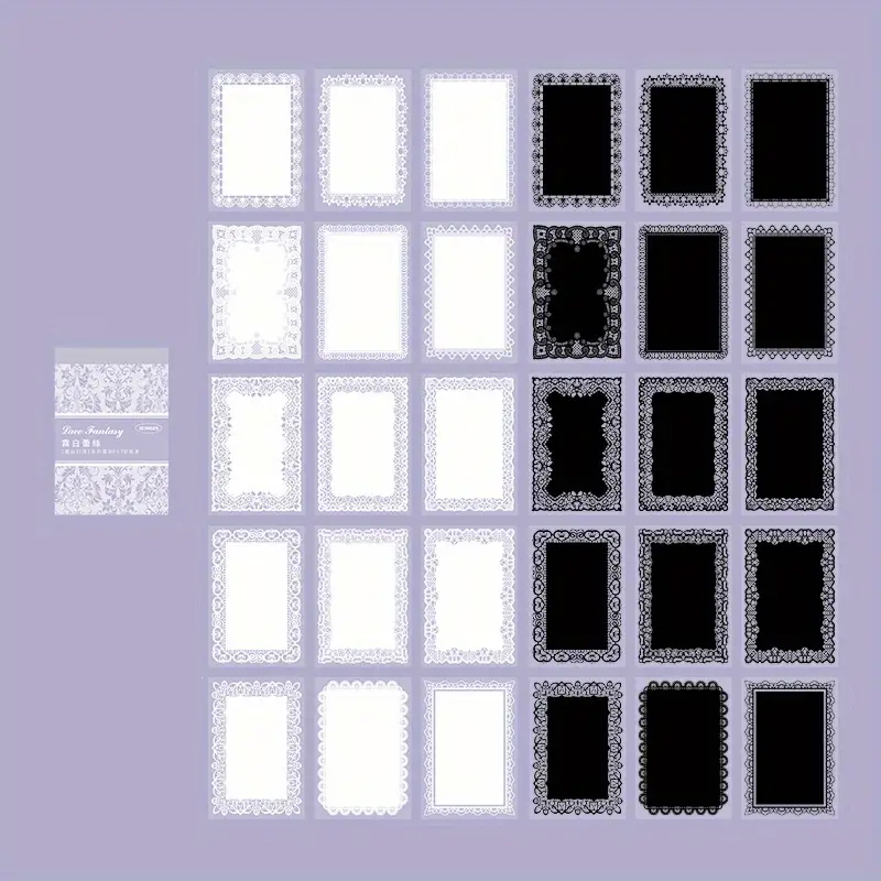 30 pièces, Style Vintage noir et blanc dentelle autocollants livre bricolage Journal indésirable Journal décoration Collage PET autocollant Album Scrapbooking: Bourgogne