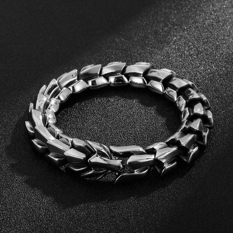 HaoYi – Bracelet Vintage en acier inoxydable pour hommes, chaîne à maillons, accessoires de bijouterie Fine, à la