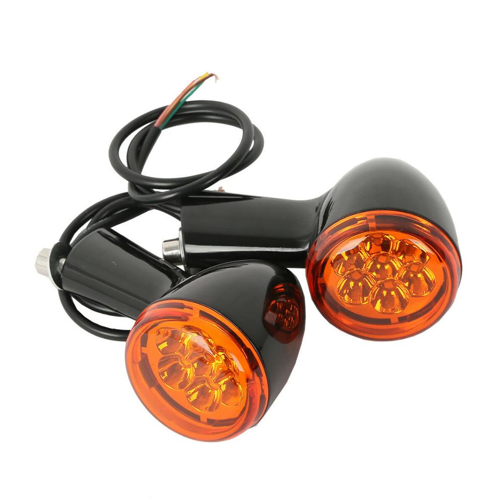 Motorcycle Rear Amber LED Turn Signals Lights Bracket Indicate Light