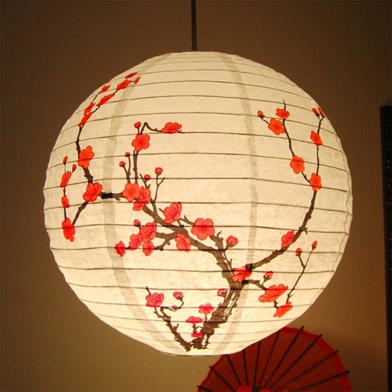 30cm runde papir lanterne lampeskærm kinesisk stil lys restaurant hjem indretning