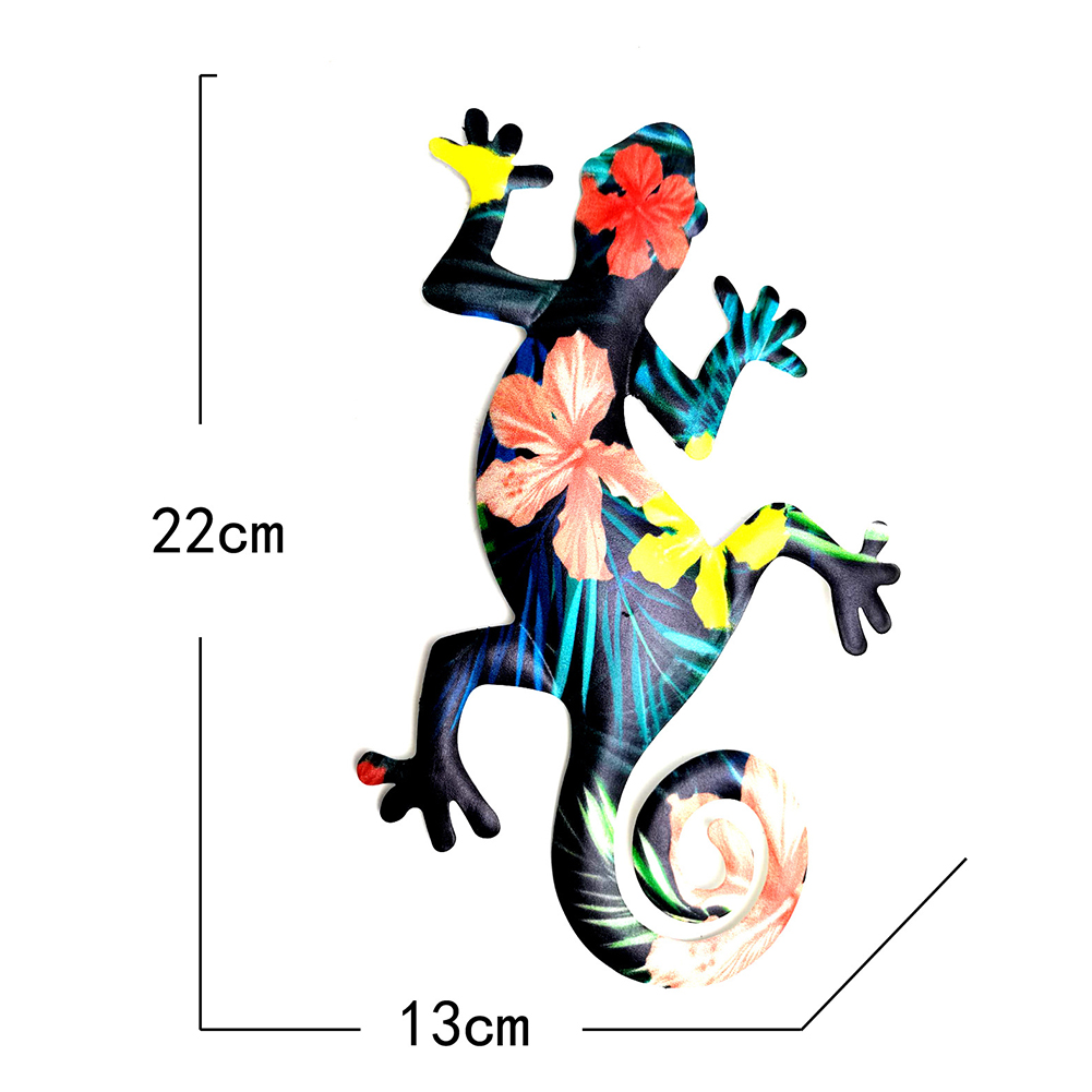 Gecko – décoration d&#39;extérieur en fer, Sculpture de lézard en métal suspendu pour Patio, décorations d&#39;extérieur en métal pour clôture murale de Patio: G