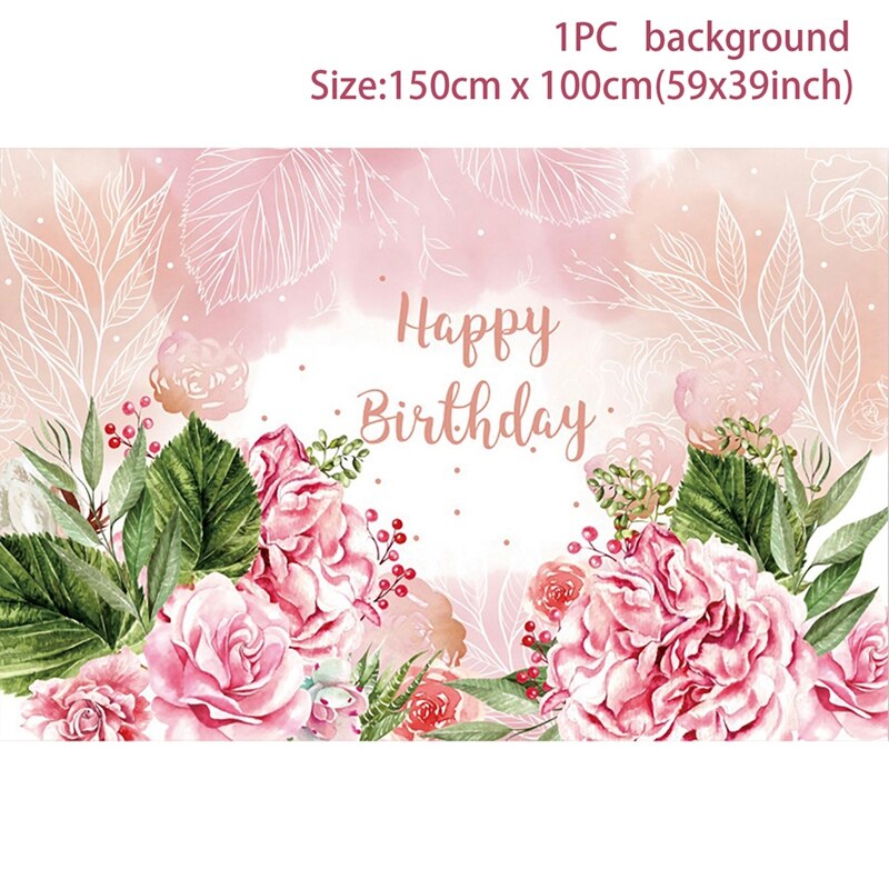 Pink Butterfly Birthday Party Backdrops Wedding Decorations Photo Booth Background Baby Shower Girl Hanging Flag Backdrop Props: 2