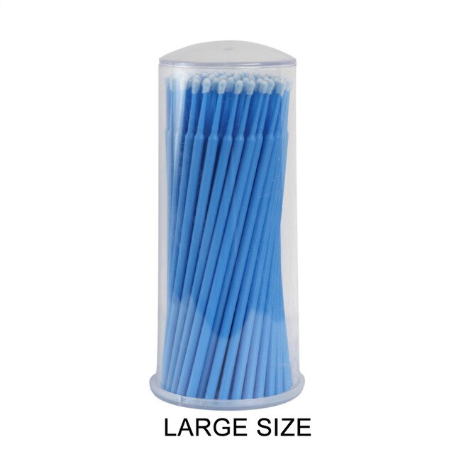100Stck/Pack Einweg machen-hoch Pinsel Individuelle Peitsche Entfernen Werkzeuge Tupfer Mikro Pinsel Wimpern Verlängerung Werkzeuge Microbrushes: dunkel Blau L