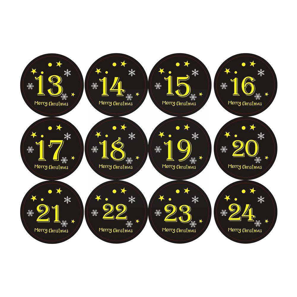 1pc Christmas Countdown Number Sticker Round Digital Packaging Decor Stationery Labels Party Xmas Sticker Sealing Sticker P C6e3