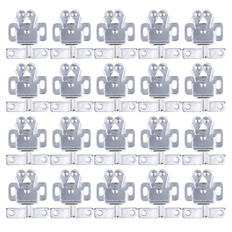 Lot de 20 loquets de porte à bascule, clip de verrouillage à bille pour placard, loquets de porte, perles de porte marron: 1