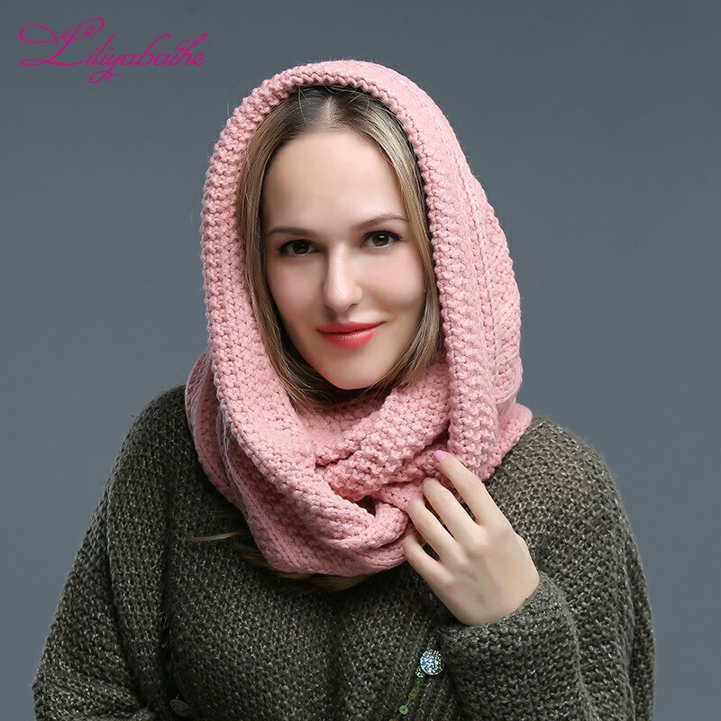 Liliyabaihe Women Winter Scarf Acrylic Knitted Solid Scarf Large and comfortable Shawl Various ways of wearing Scarves: C07