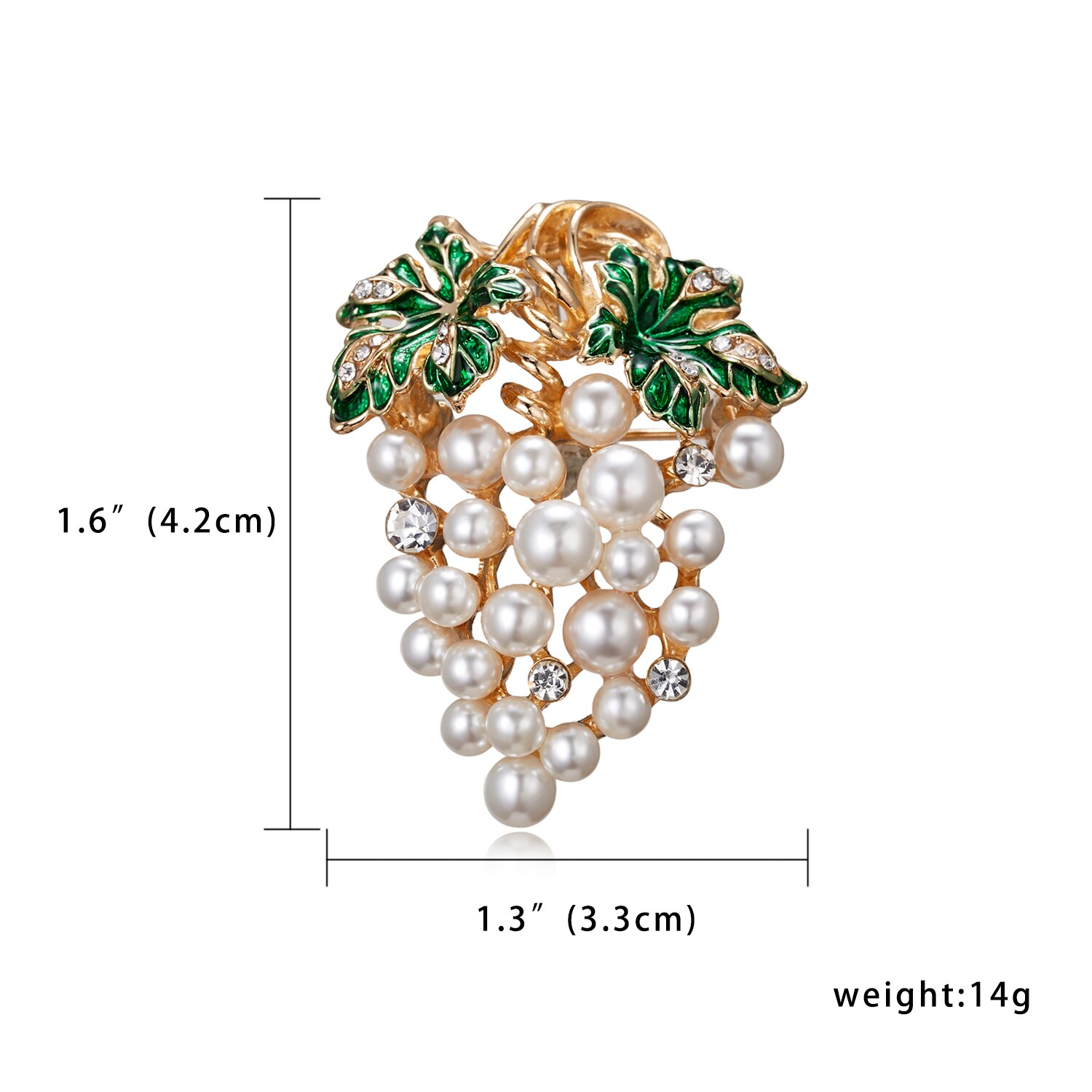 Zomer Kristal Parel Druif Bloem Broches Voor Vrouwen Leuke Luxe Boeket Broche Pin Mode-sieraden Elegante Bruiloft Accessoires