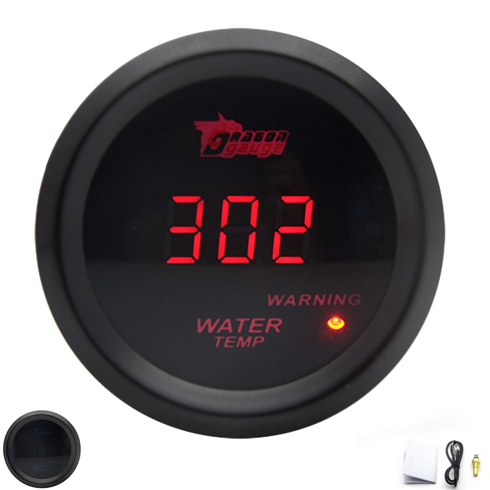 2'' 52MM Water Temp Gauge Degrees centigrade /Fahrenheit Black Color Digital Red Led: Fahrenheit