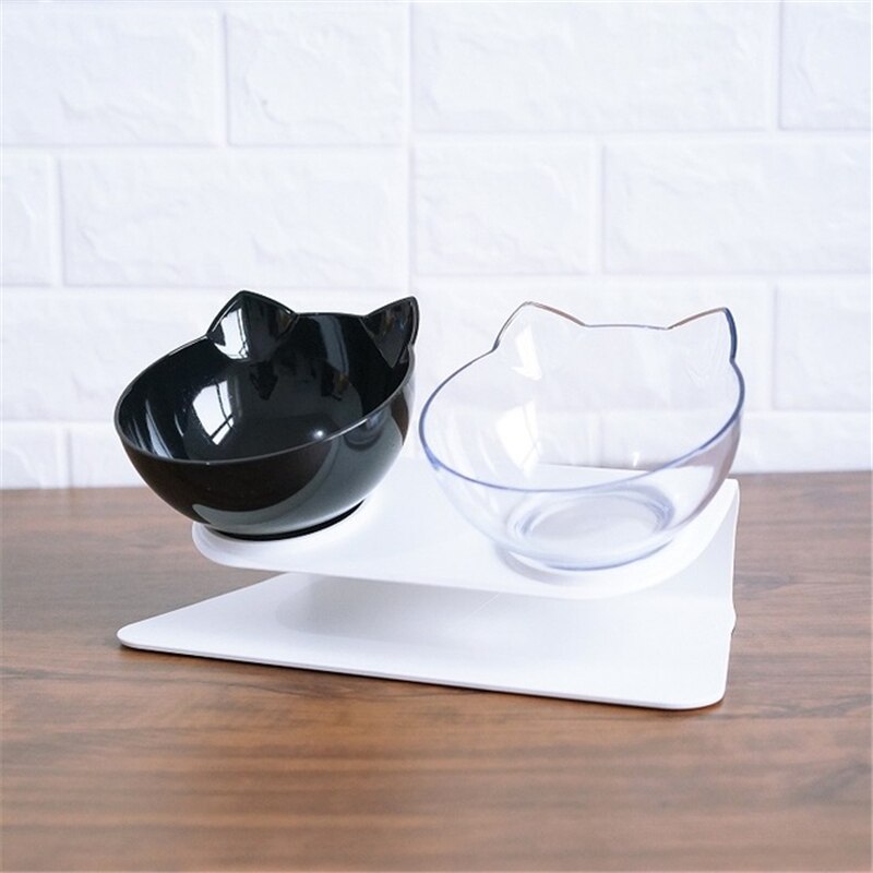 Orthopedic Anti-vomiting Cat Feeder Dog Bowl Transparent AS Material Non-slip Food Bowl With Protection Cervical Transparent Cat