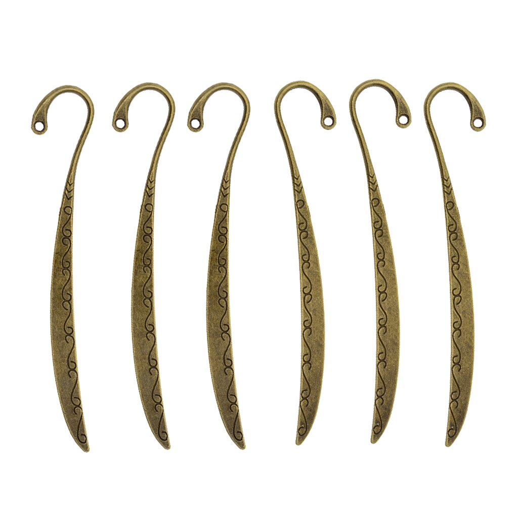 6Pcs Vintage Metal Bladwijzers Leeswijzer Boek Kantoorbenodigdheden Brons