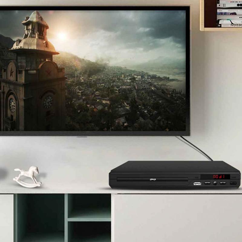 Reproductor de DVD y discos de CD HD 1080P, Compatible con entretenimiento, música, vídeo, películas, Audio de TV, multimedia, AV, USB, Control remoto, enchufe de la UE, EE. UU., Reino Unido