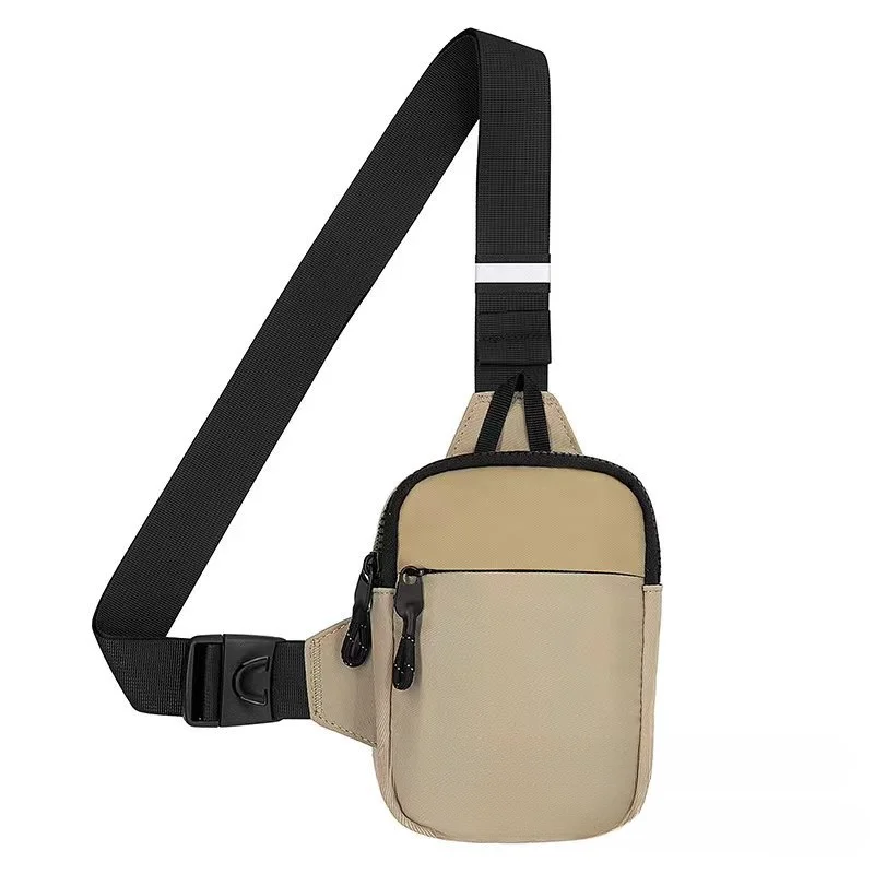Heren Reis Sling Tas Borst Kleine Canvas Schouder Crossbody Tassen Mini Doek Taille Packs Sport Cross Telefoon Anti-Diefstal Handtas: Goud