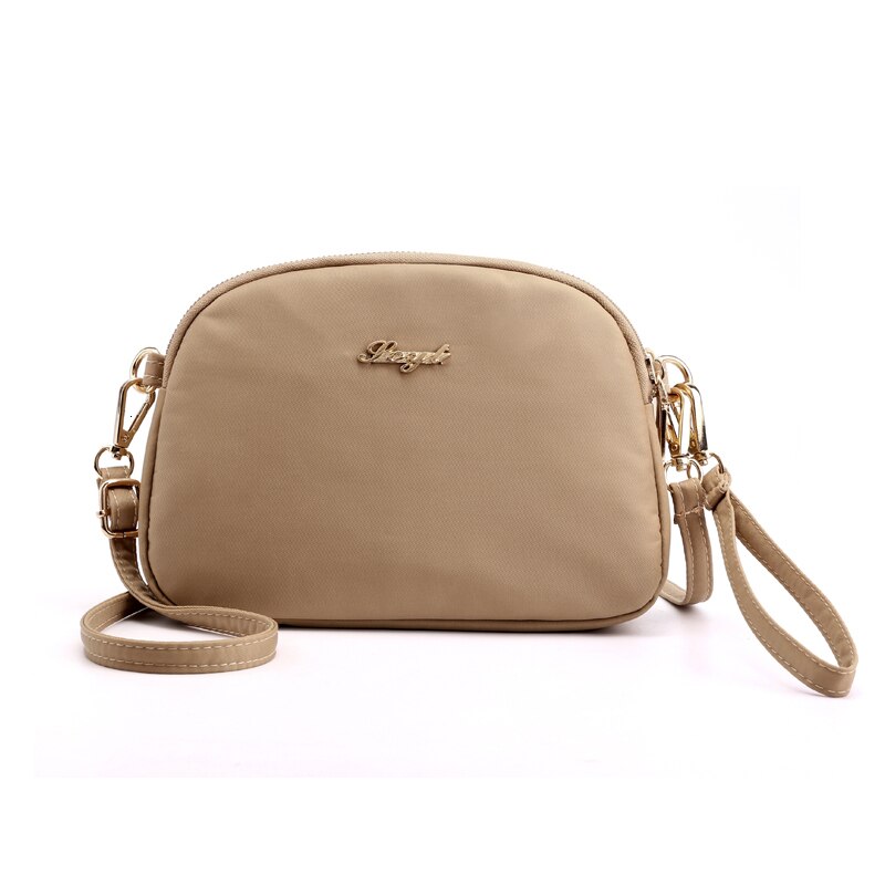 Nylon tassen voor luxe handtassen dames stevige waterdichte schoudertas rits zachte draagbare crossbody bolsa feminina: Khaki