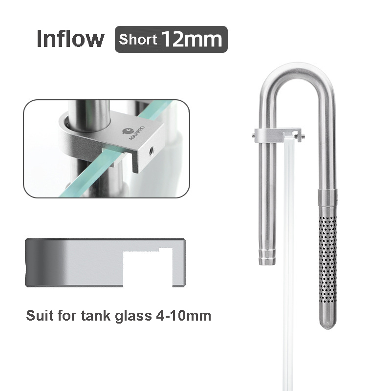 AQUAPRO-Mini tubos de espumadera de entrada y salida de acero inoxidable, filtración de peces y camarones, accesorios para acuario, filtro de salmuera Akvarium y camarones
