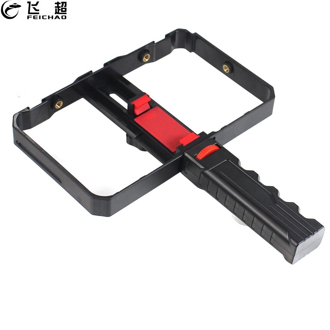 Smartphone Video Rig Hand Grip Filmmaking Phone Video Stabilizer Case Handheld Bracket Anti-vibration Tripod Mount for iPhone