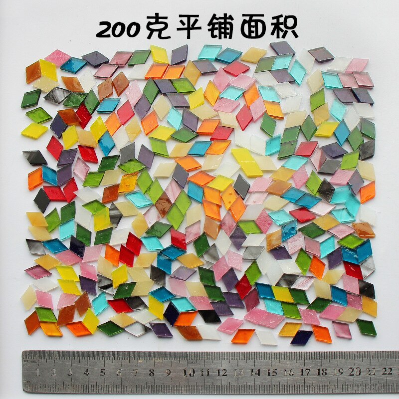 200G Diamant Vormige Glazen Mozaïek Tegels Stukken Ruit Diy Craft Accessoires Mozaïek Maken Materiaal Handgemaakte Kandelaar Lampen