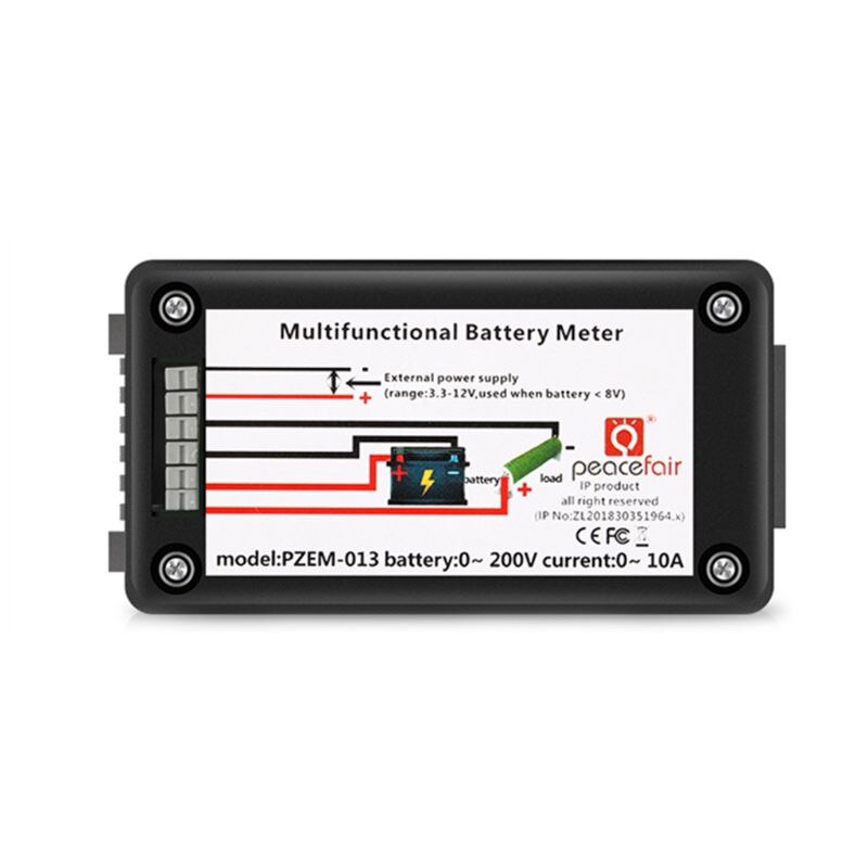 YOJOCK Monitor De Batería DC 0-200V 100A Con Pantalla LCD: Mide Voltaje, Corriente, Potencia, Capacidad, SOC (ideal Para Solar, Caravana, Barco)