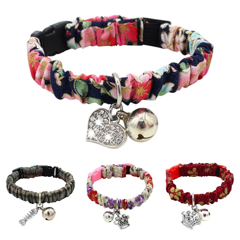 Cat Collar Adjustable Collars with Bell for Cats Handmade Bells Collars Kitten Necktie Necklace Pet Cat Accessories Products
