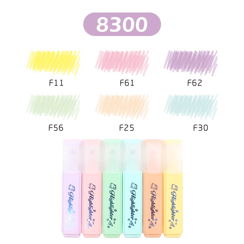 Sta highlighter serie pastel tusch tegne- og malepen i forskellige livlige farver og former: 8300