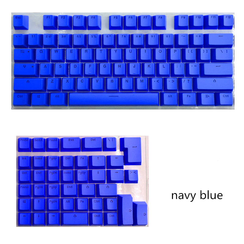 118 PBT Keycaps Set For 61 64 68 71 82 84 Layout Mini Mechanical Keyboard Key Cap RGB Letter Green Purple White Black Universal:  dark blue