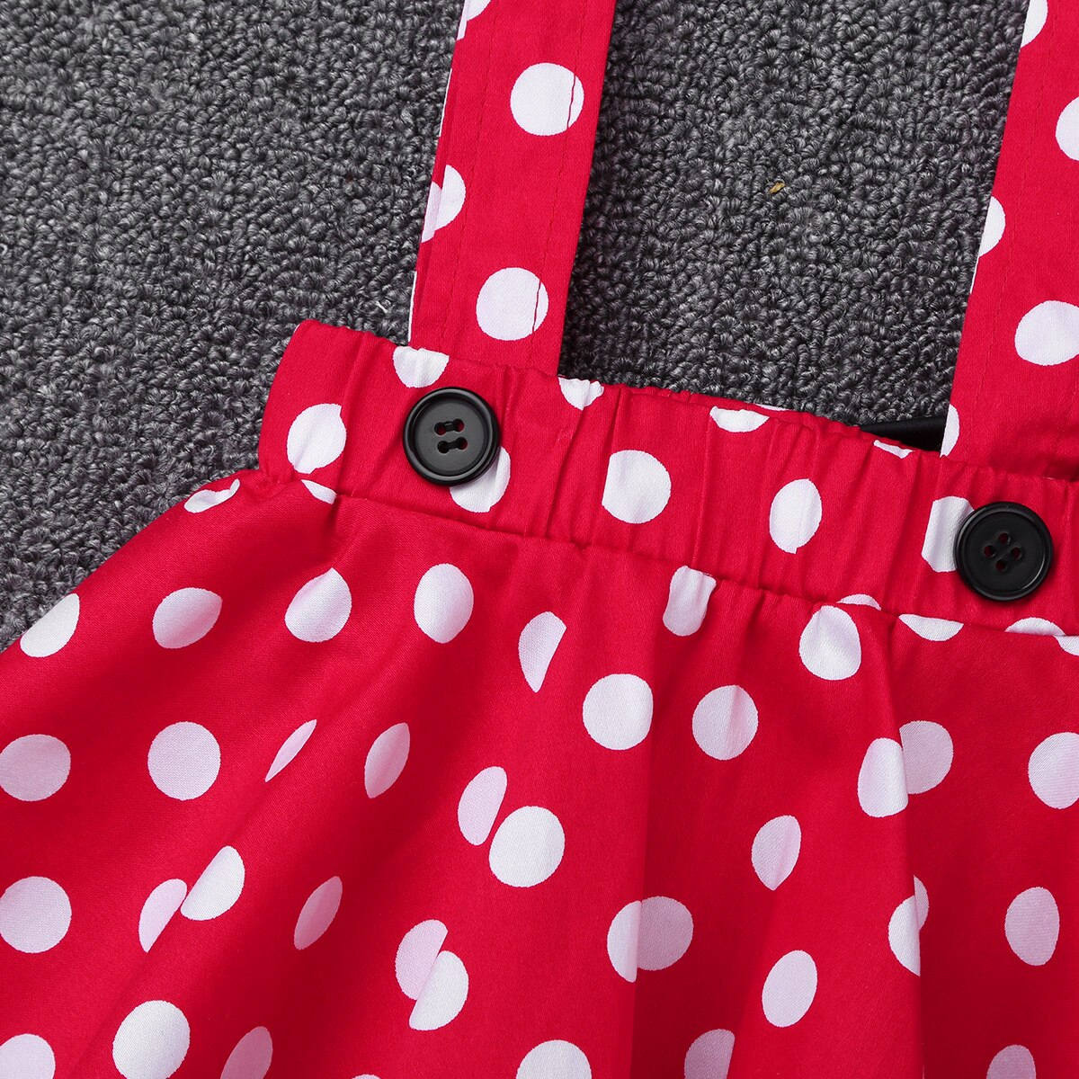 Schattig klein meisje rode baby meisjes peuter polka dots bedrukt feest cosplay rok met haarstrik set halloween kostuum outfit