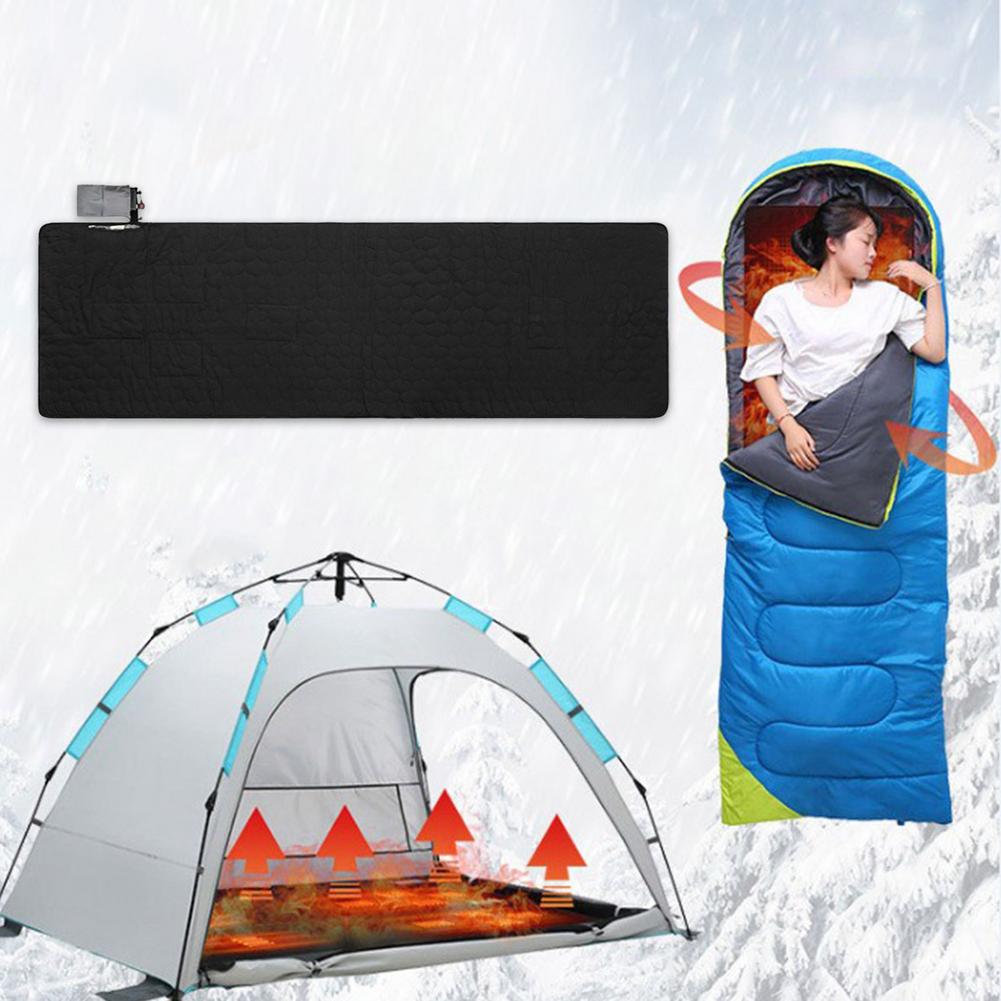 5Zones Electric Blanket 198x61 Thermostat Tent Single Sleeping Bag Heating Pad Outdoor Camping Usb Powered Heating Blankets Mat