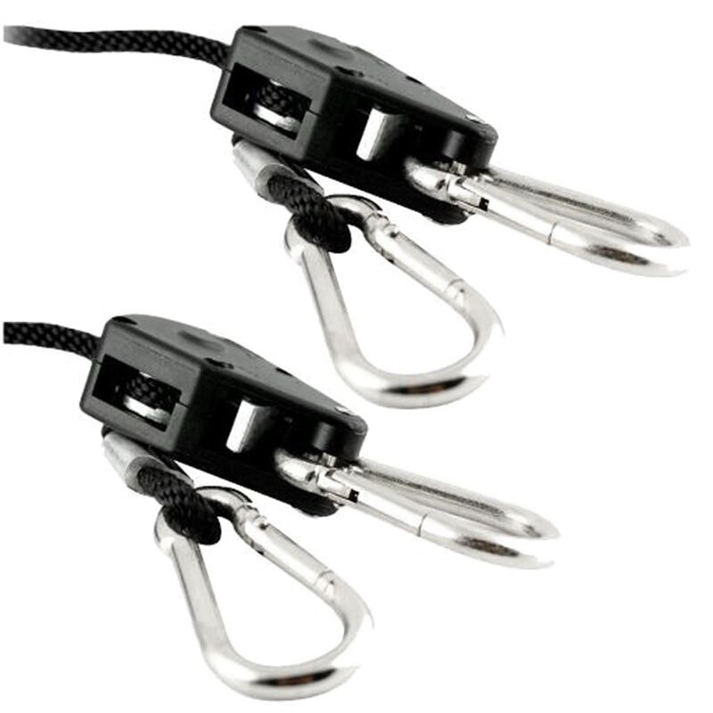 2pcs 1/8&quot; Pulley Rope Ratchet 150lb Heavy Locking Hanger Lifting Lanyard for Tent Room Fan Grow Plant Camping Hiking