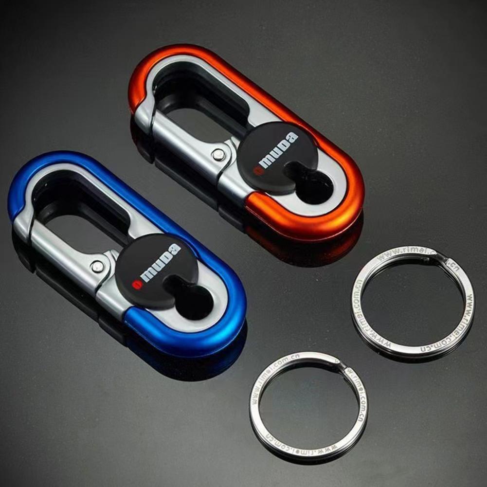 Nyckelring rostfri fjäder avtagbar zinklegering mini karbinhake med nyckelring campingtillbehör