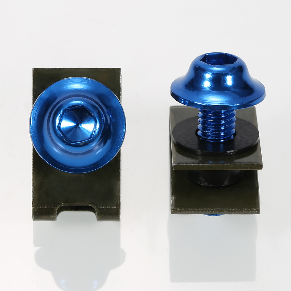 10pcs M5 5mm Auto Shell Screw Aluminium Bolts Fastener Clips Screw Spring Nuts Car Motorcycle Fairing Bolts Fastener Clips: Orange