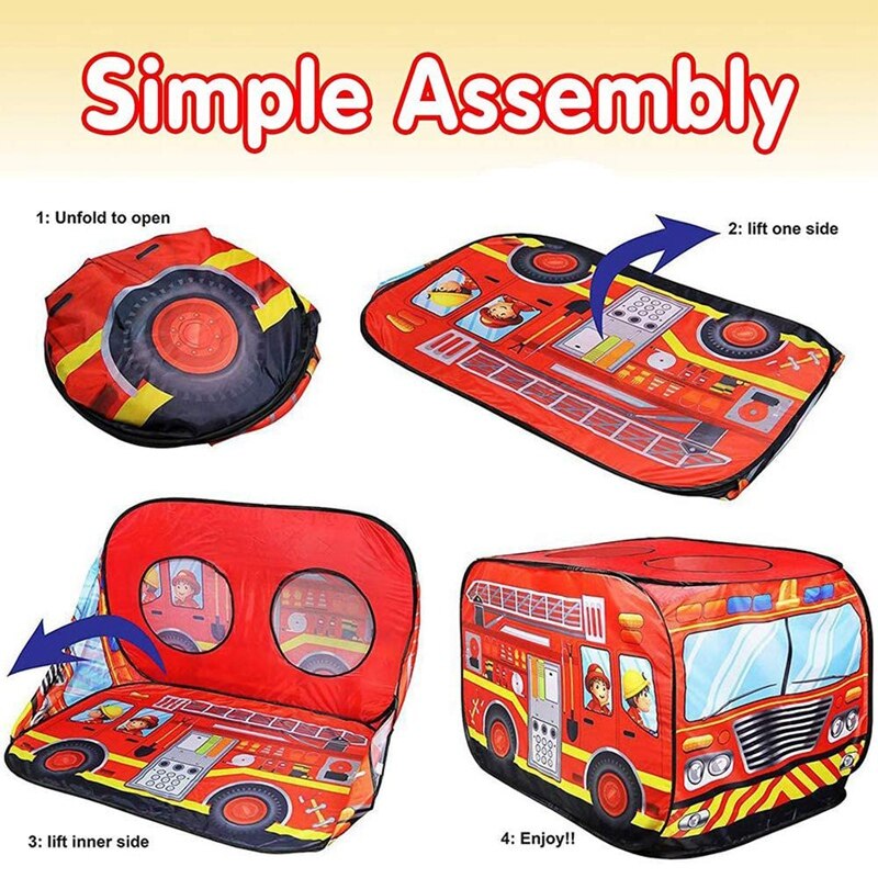 Politie Truck Kids Play Tent Kinderen Spelen Tent Opvouwbare Indoor En Outdoor Speelhuisje Voor Kinderen Peuters Jongens Meisje