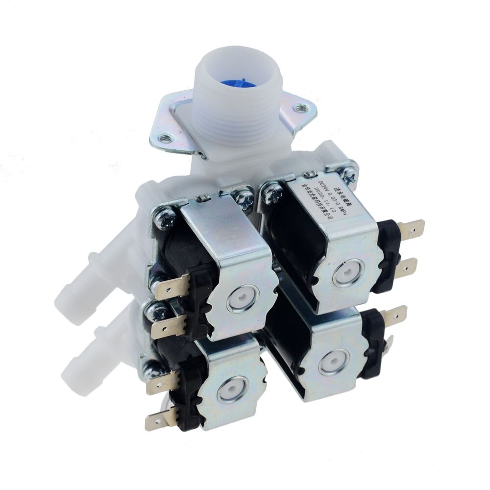 DN20 DC12V 24V 36V AC220V G3/4" 1 In 4 Out Electromagnetic Valve Normally Closed Water Drain Valve Electric Water Inlet Solenoid