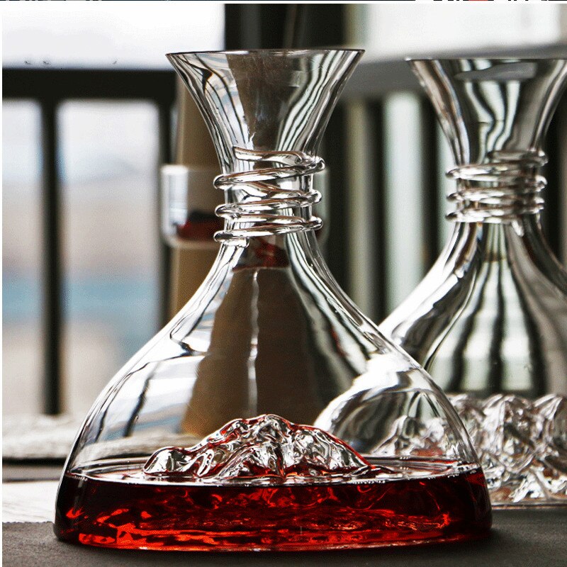 Lead-free Crystal Glass Red Wine Decanter Manual Blown Wine Decanter Variety of Options Iceberg Decanter 1500ML