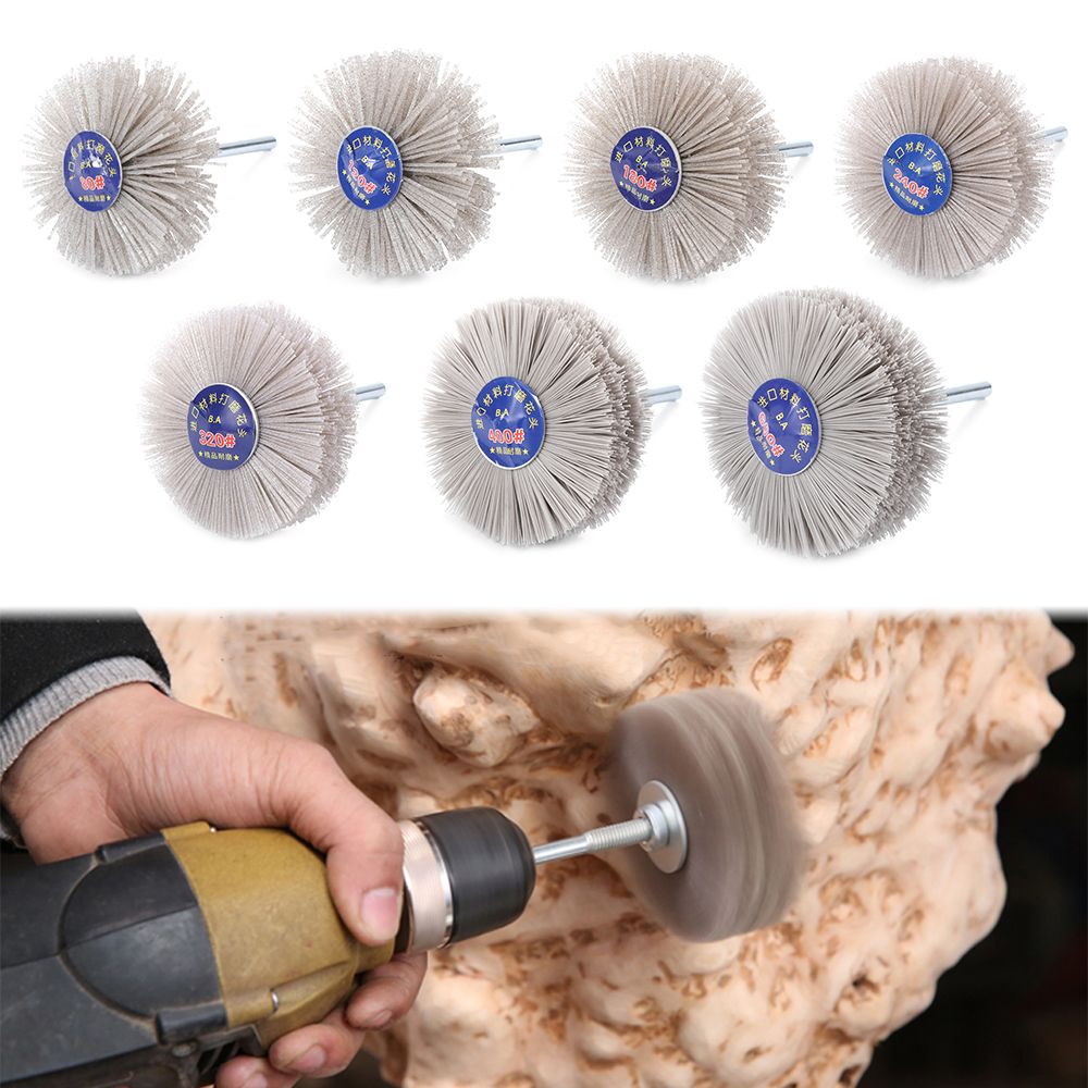 Cepillo de rueda de nailon, herramienta abrasiva para trabajar la madera, muebles, cabeza de flor, cepillo de pulido, herramientas de amoladora de desbarbado, 80 # - 600 #