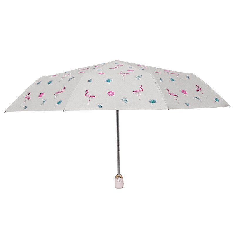 Mały świeży parasol flaming przezroczysty Sakura parasole kot kreskówkowy parasol ptak kreatywne parasole długi uchwyt: automatic ptak beige
