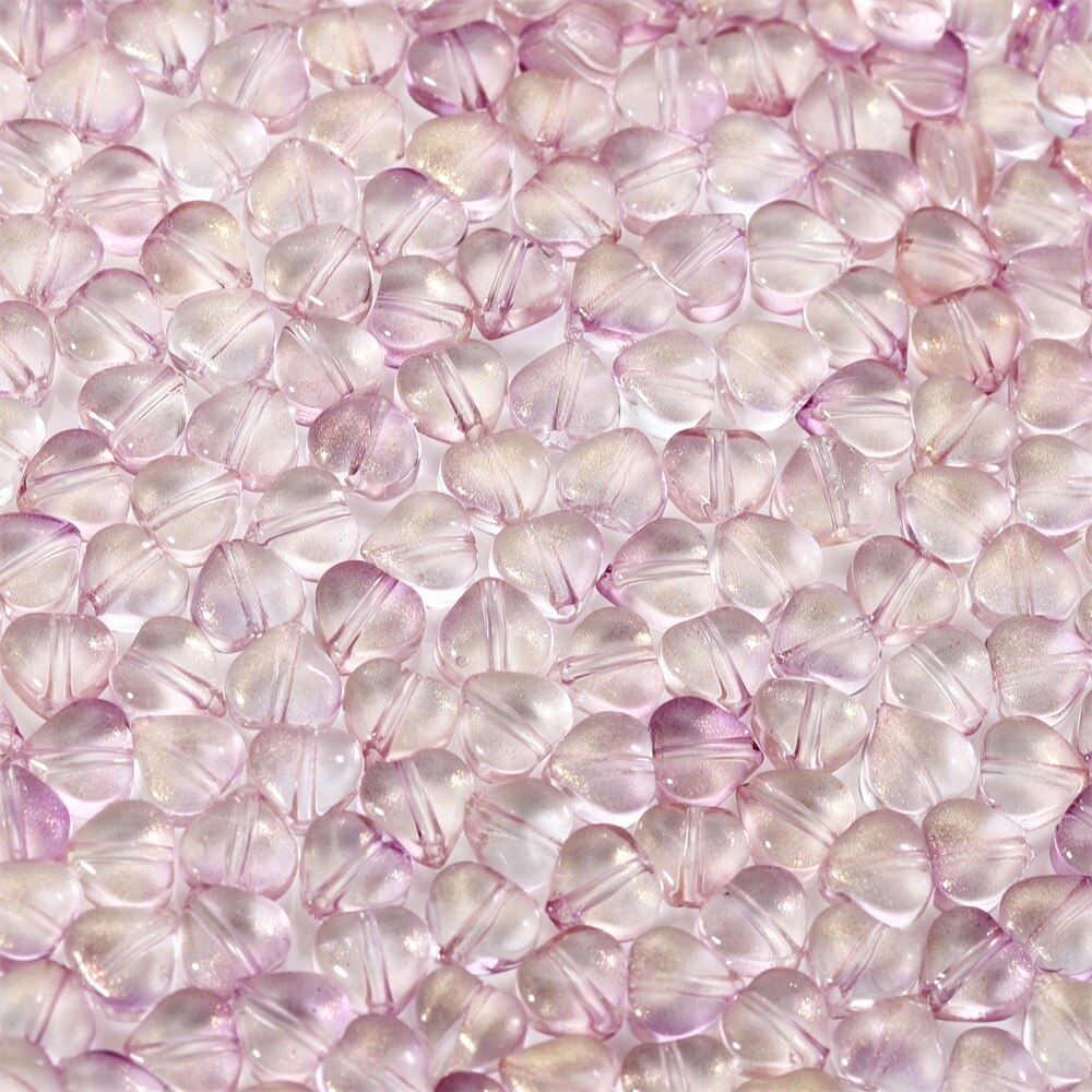 20-50pcs 6.4/9.6mm Transparent Star Heart Shape Glass Beads Colorful Loose Spacer Bead For Jewelry Makeing DIY Handmade Bracelet
