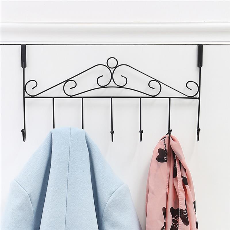 Over Deur Metalen Hanger Beugel 7 Haken Handdoek Hoed Kapstokken Opknoping Opbergrek Overdoor Organizer Accessoires