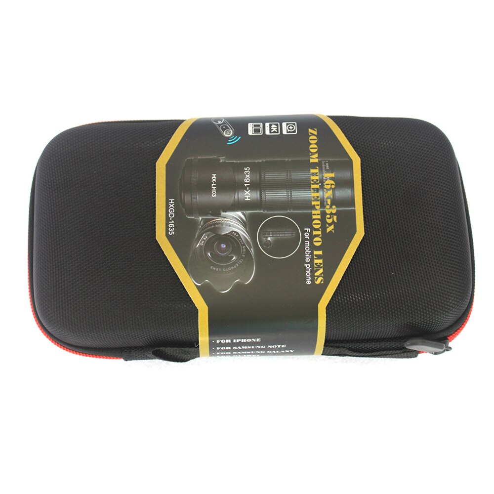 4k hd 16-35x teleskop kamera zoomlinse vanntett 3- seksjons justerbare mobiltelefon telefoto linser for iphone smarttelefon linser