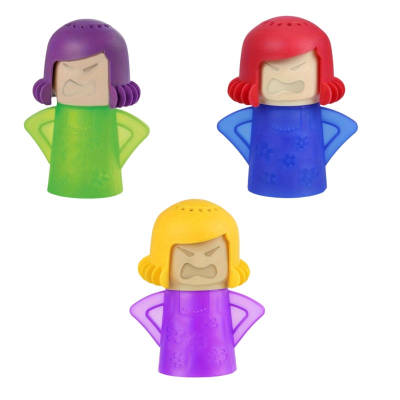 Angry Mama-limpiador de microondas a vapor para horno, eliminador fácil de aceite, suciedad, desodorante para nevera, herramienta de limpieza de cocina, útil para el hogar: Rojo