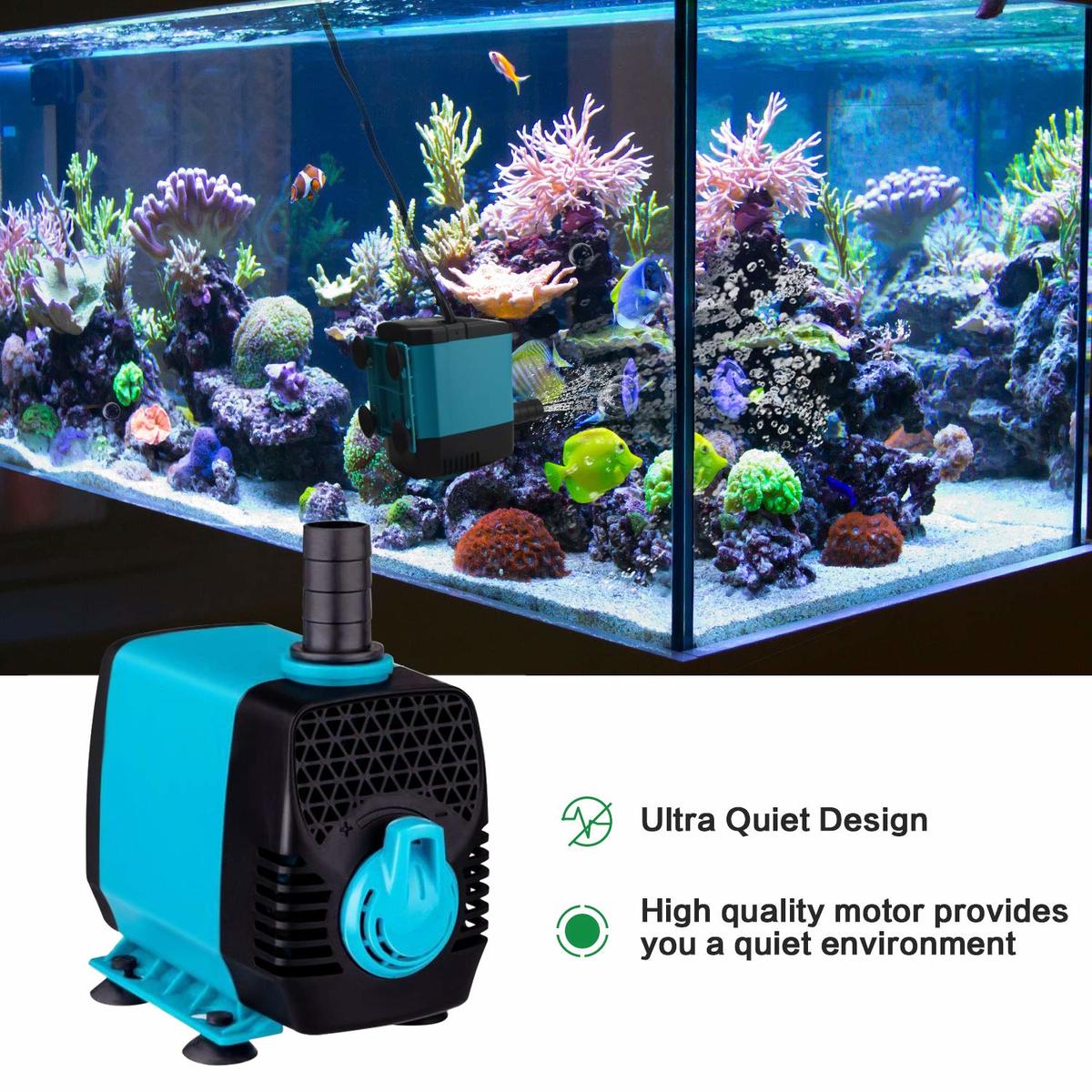Yyaqua mini dykvandspumper til akvarie akvarium hydroponics system havedam justerbar flow vand springvand pumpe